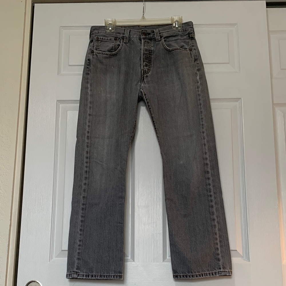 Levi Strauss Classic Vintage 501 Relaxed Fit Distressed Gray Jeans W31 L30